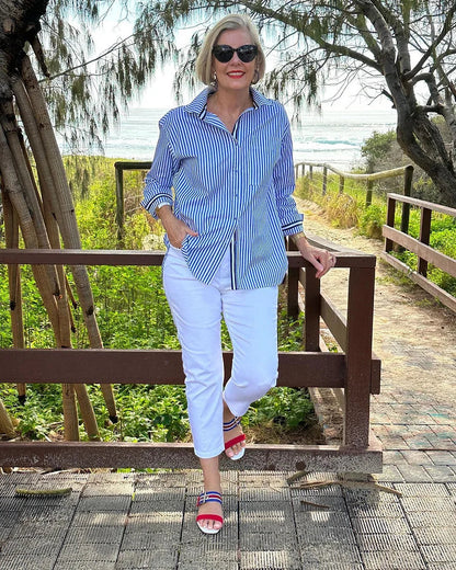 Holly | Women's Button-Down Striped Shirt 1