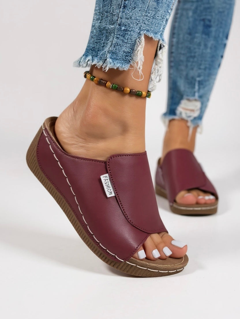 Women's Open Toe Platform Slide Sandals