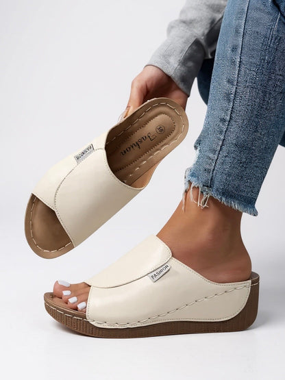 Women's Open Toe Platform Slide Sandals