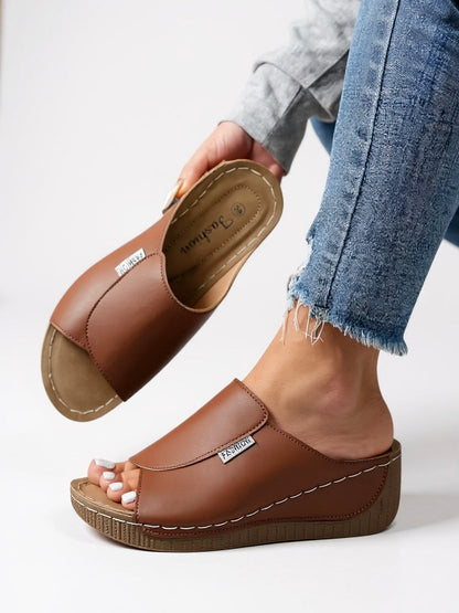 Women's Open Toe Platform Slide Sandals