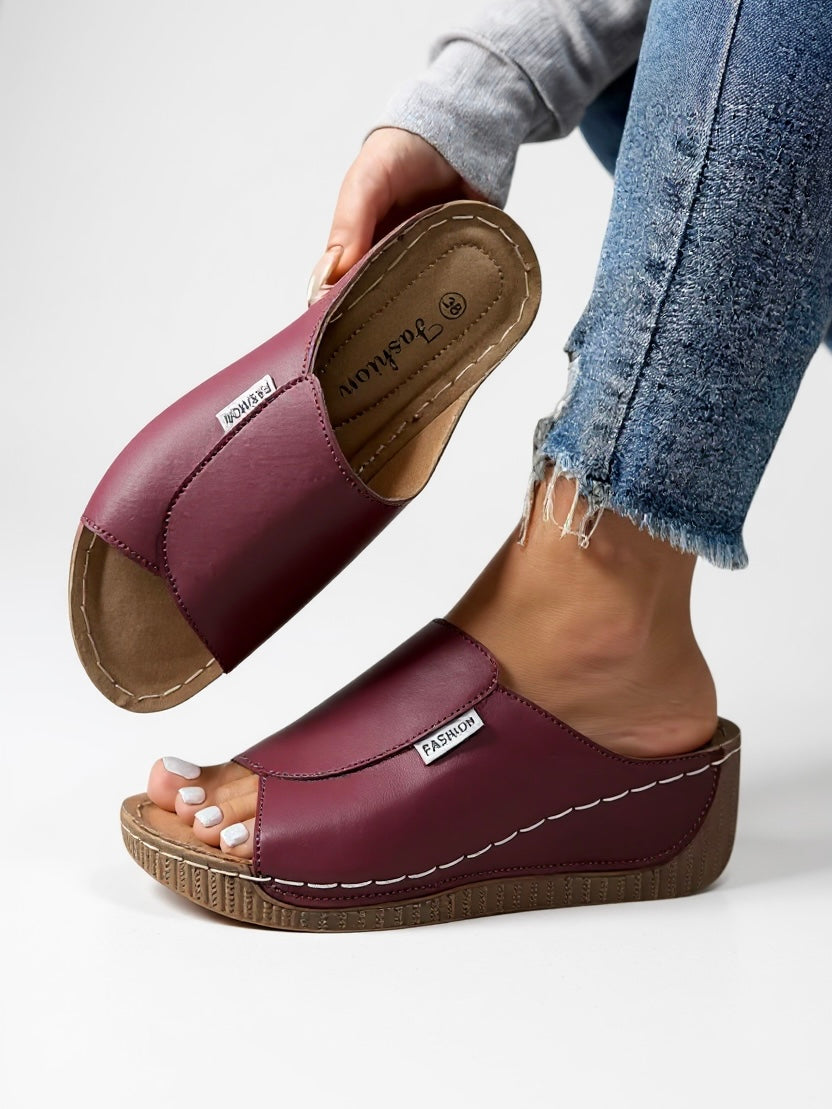 Women's Open Toe Platform Slide Sandals