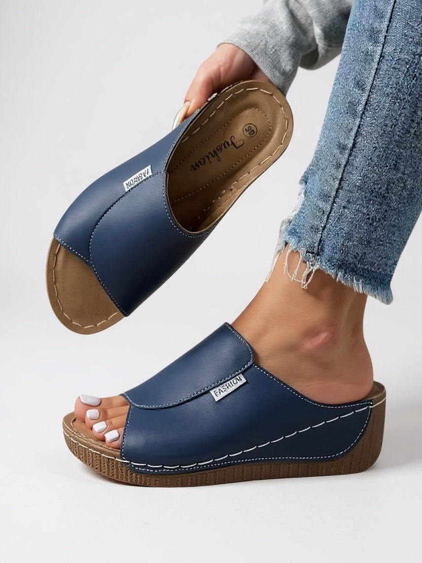 Women's Open Toe Platform Slide Sandals