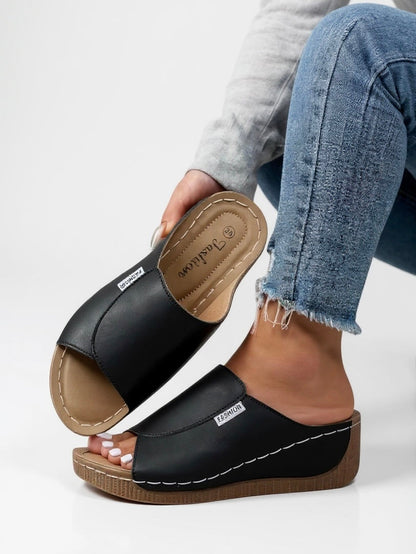 Women's Open Toe Platform Slide Sandals