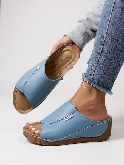 Women's Open Toe Platform Slide Sandals