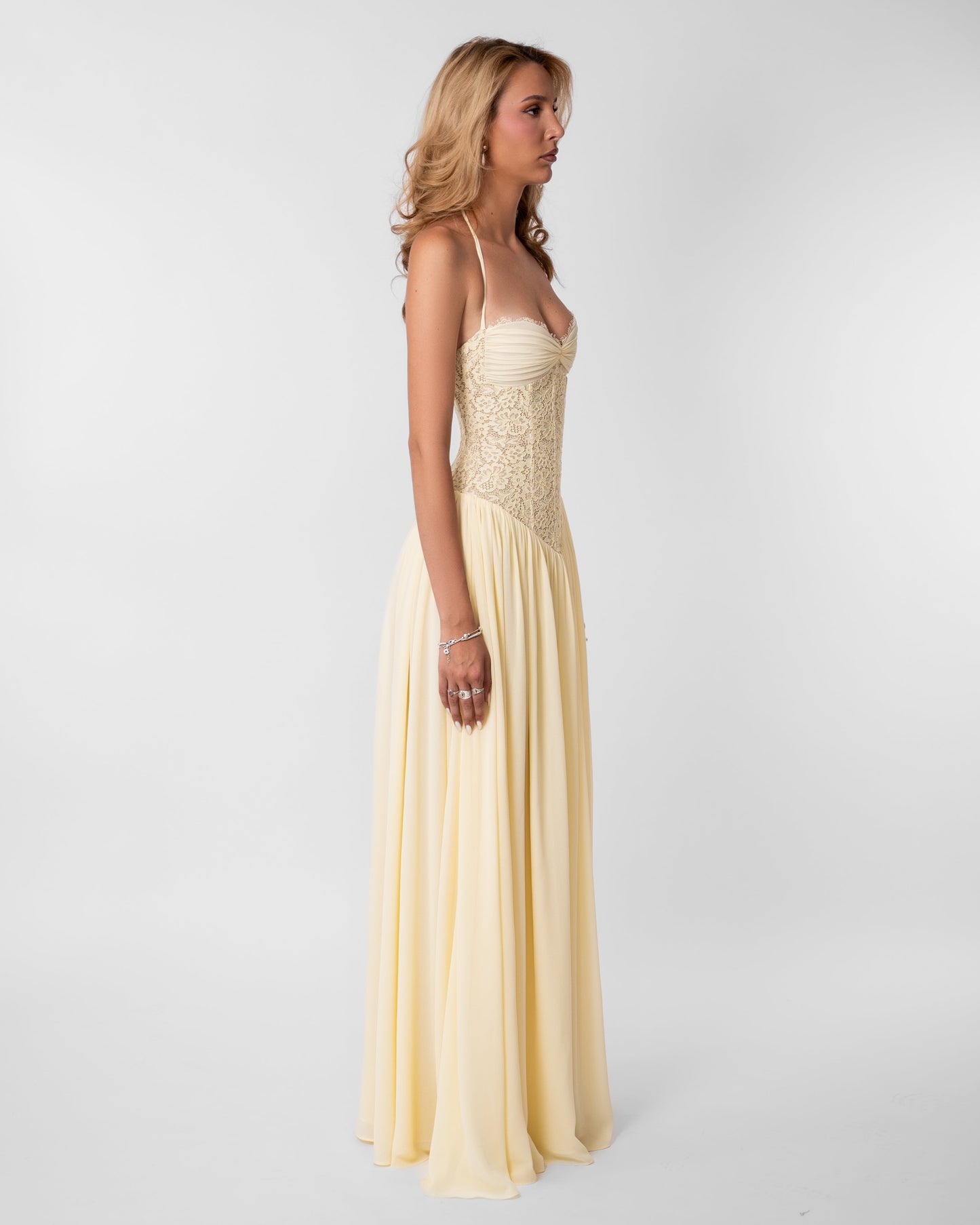 Isabella Lace Maxi Dress - Butter Yellow 2