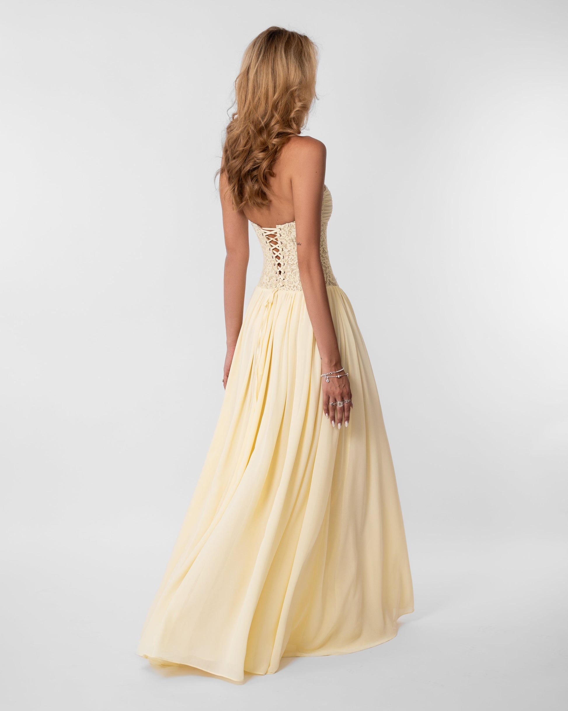 Isabella Lace Maxi Dress - Butter Yellow 3