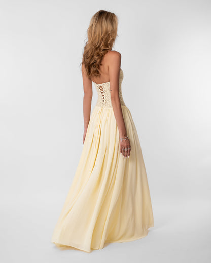 Isabella Lace Maxi Dress - Butter Yellow 3