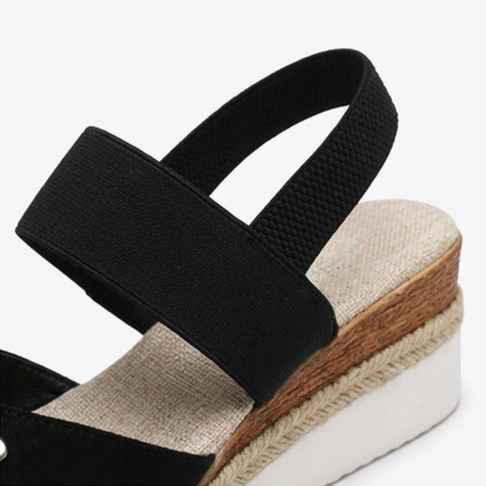 Women's Espadrille Wedge Sandals – Closed Toe, Braided Jute Trim