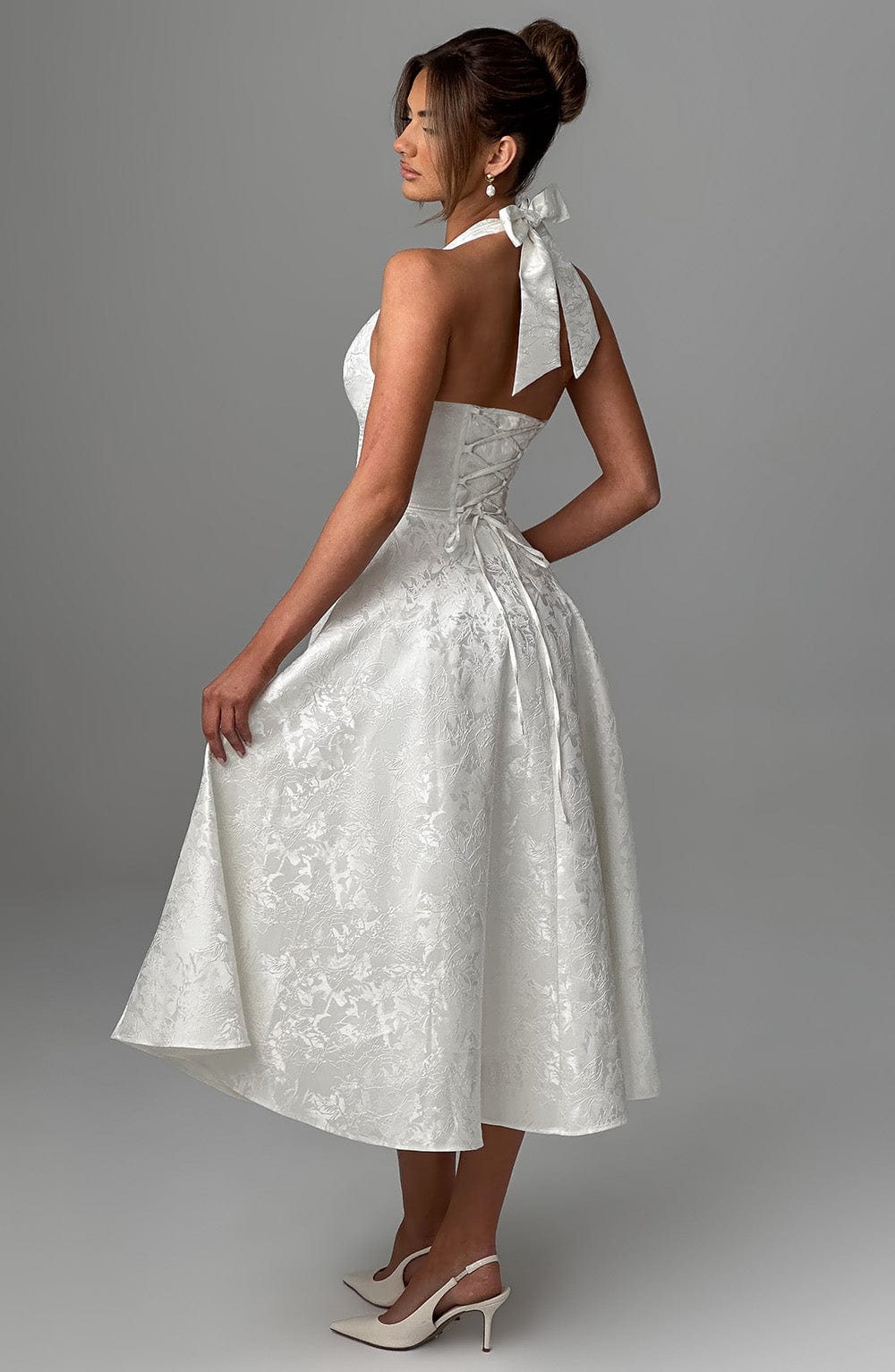 Kimberly | Women’s Wedding Gues Dress Halter Midi Dress 4