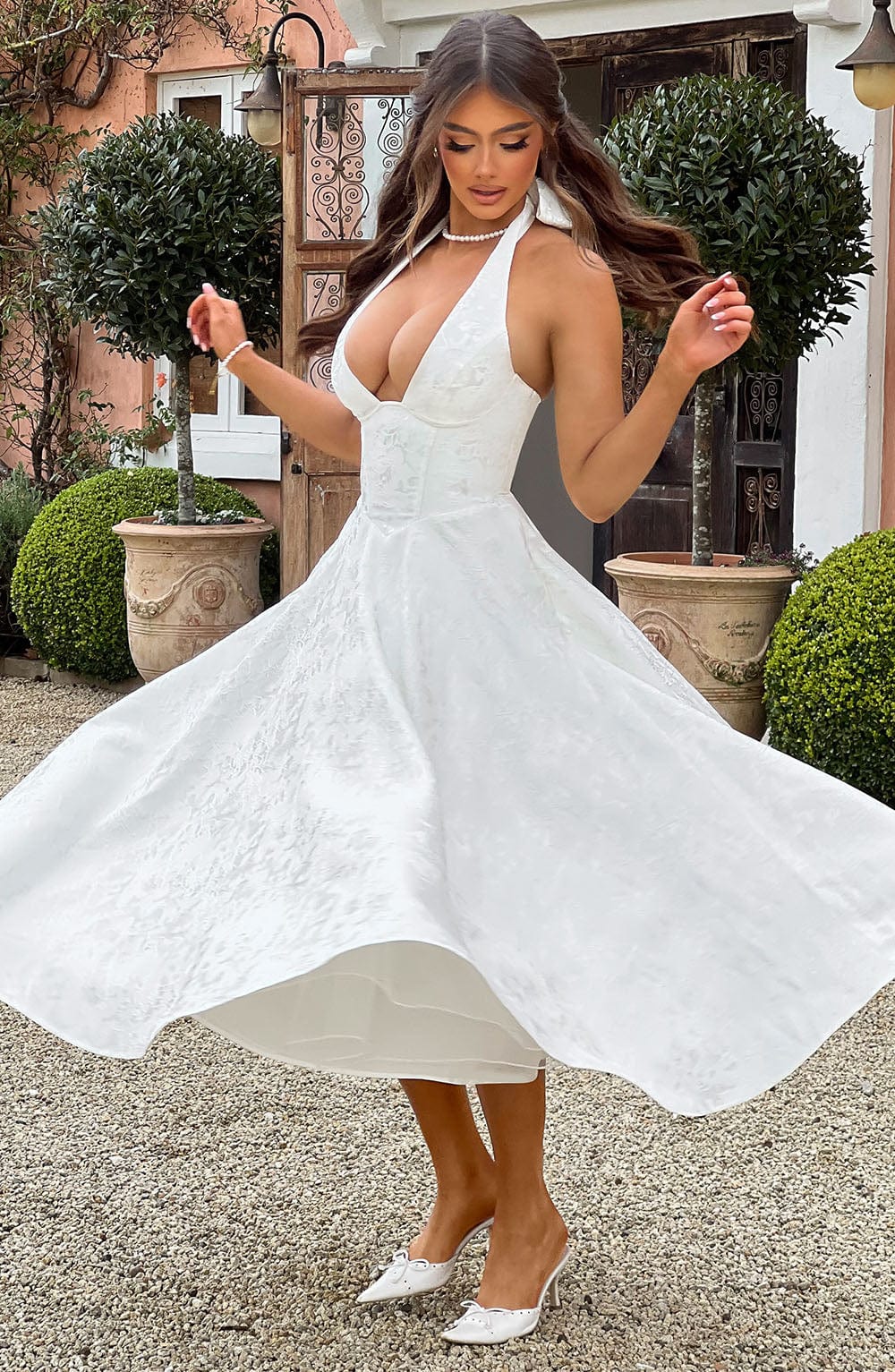 Kimberly | Women’s Wedding Gues Dress Halter Midi Dress 8