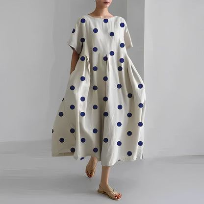 Women's Floral Short Sleeve Swing Maxi Dress