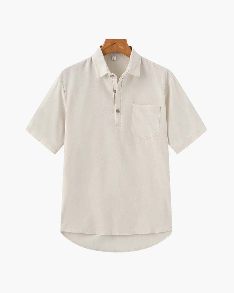 Men's Short Sleeve Polo Shirt with Chest Pocket