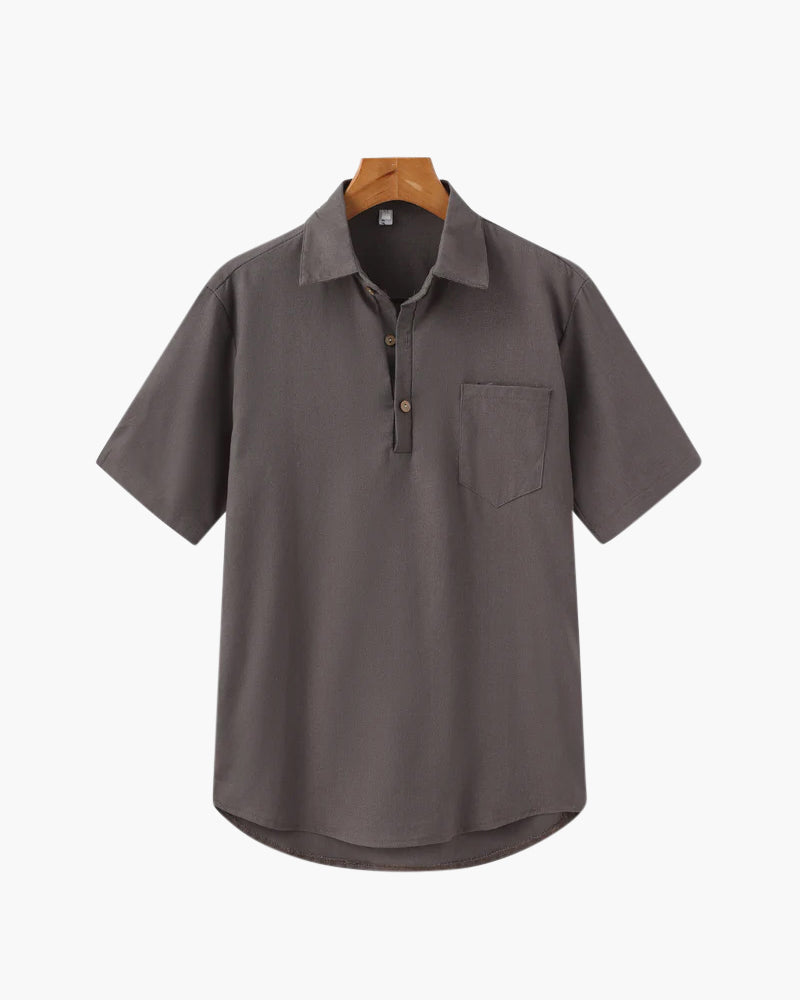 Men's Short Sleeve Polo Shirt with Chest Pocket