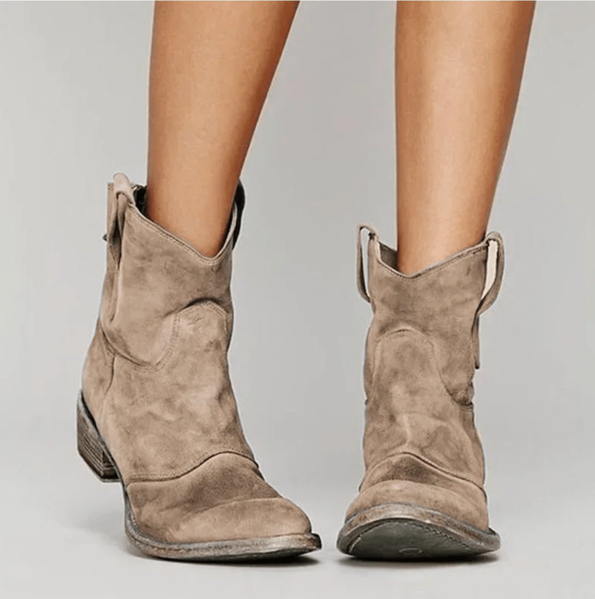 Lene | Women's Western-Inspired Suede Ankle Boots With Flat Heel 1