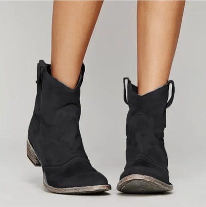 Lene | Women's Western-Inspired Suede Ankle Boots With Flat Heel 2