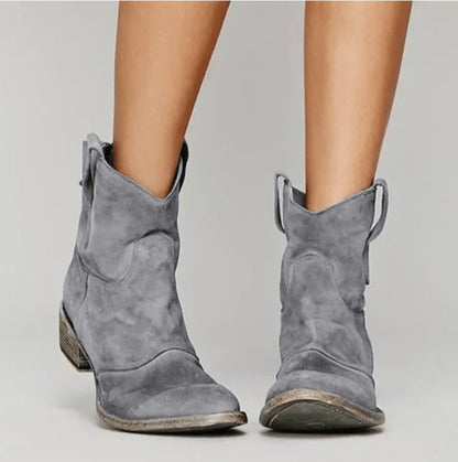 Lene | Women's Western-Inspired Suede Ankle Boots With Flat Heel 3