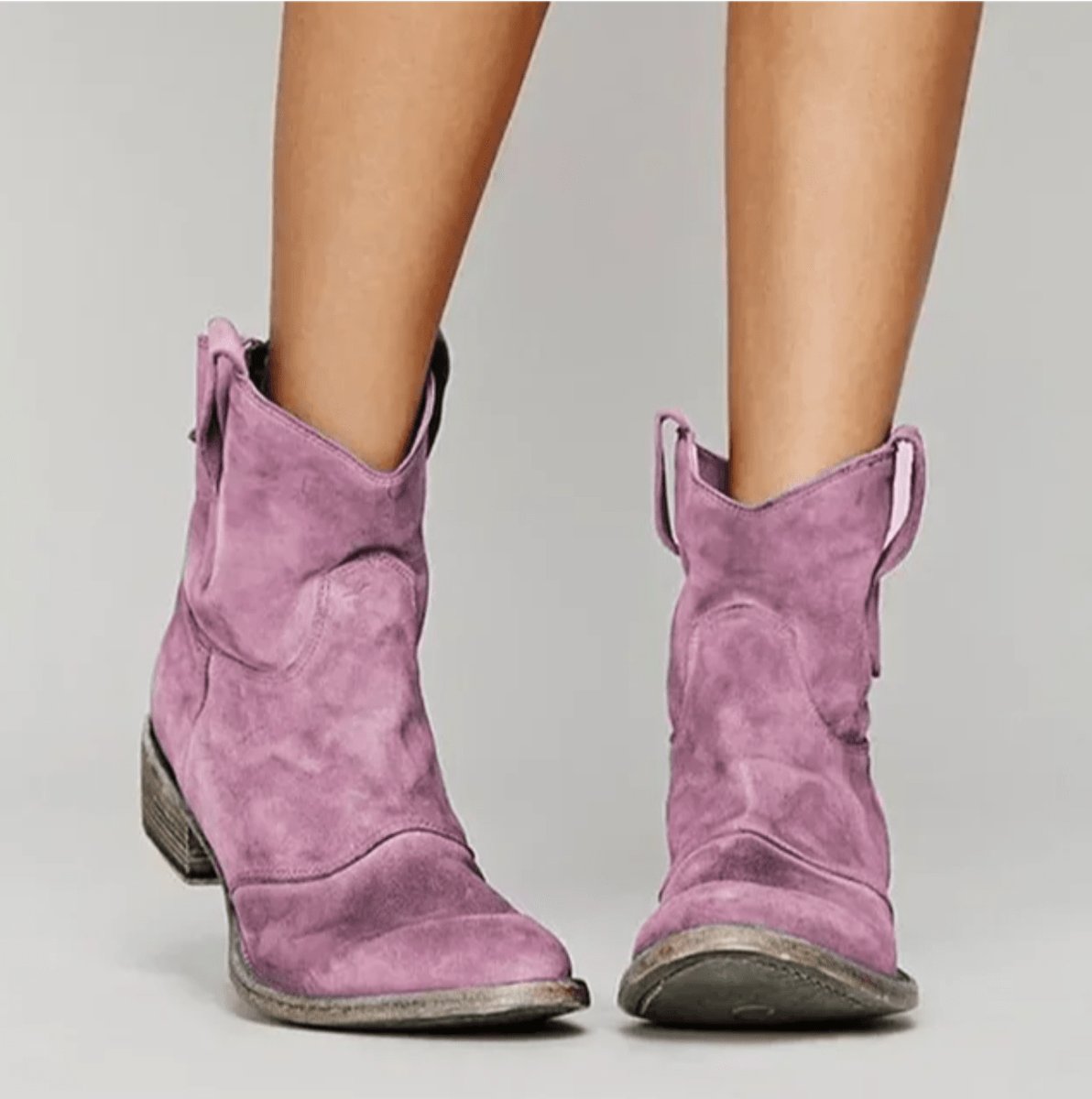 Lene | Women's Western-Inspired Suede Ankle Boots With Flat Heel 4