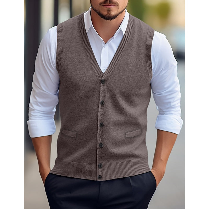 Leonard | Buttoned V-Neck Sweater Vest 5