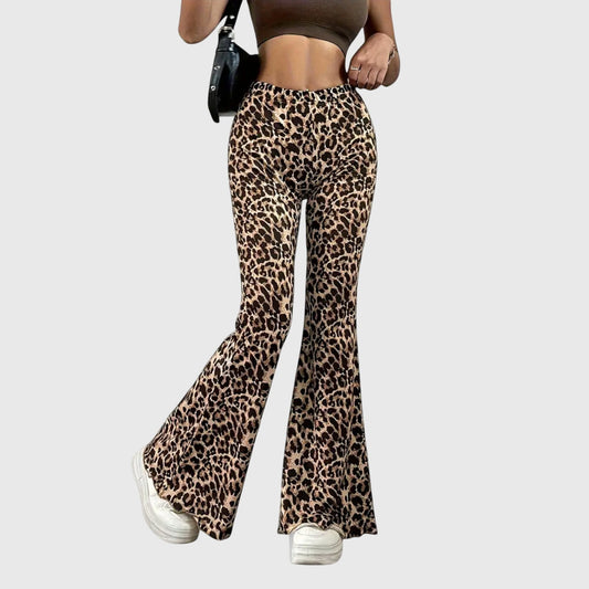 Leopard Bootcut Trousers 0