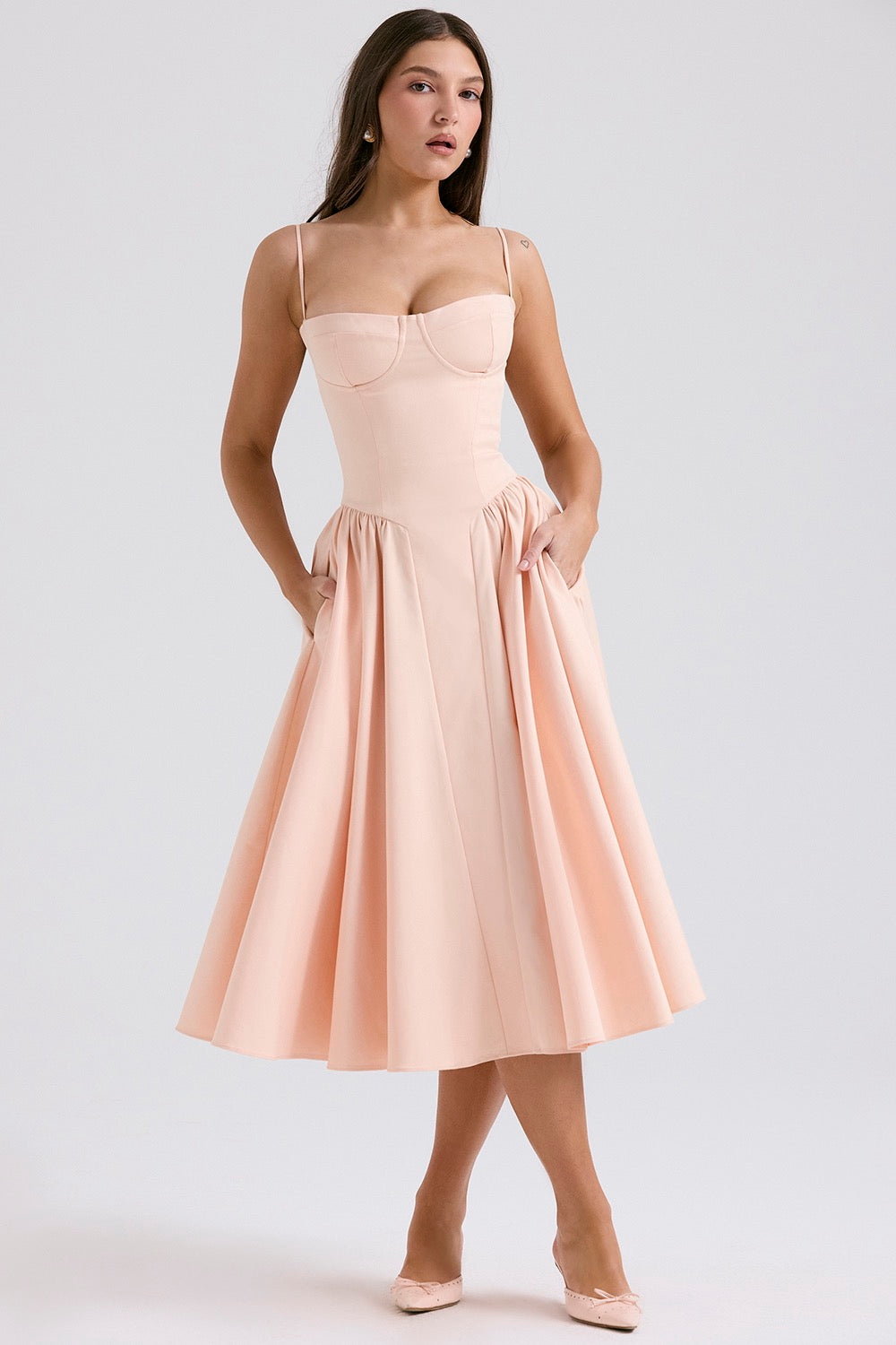 Liana | Women's fitted corset midi dress 2