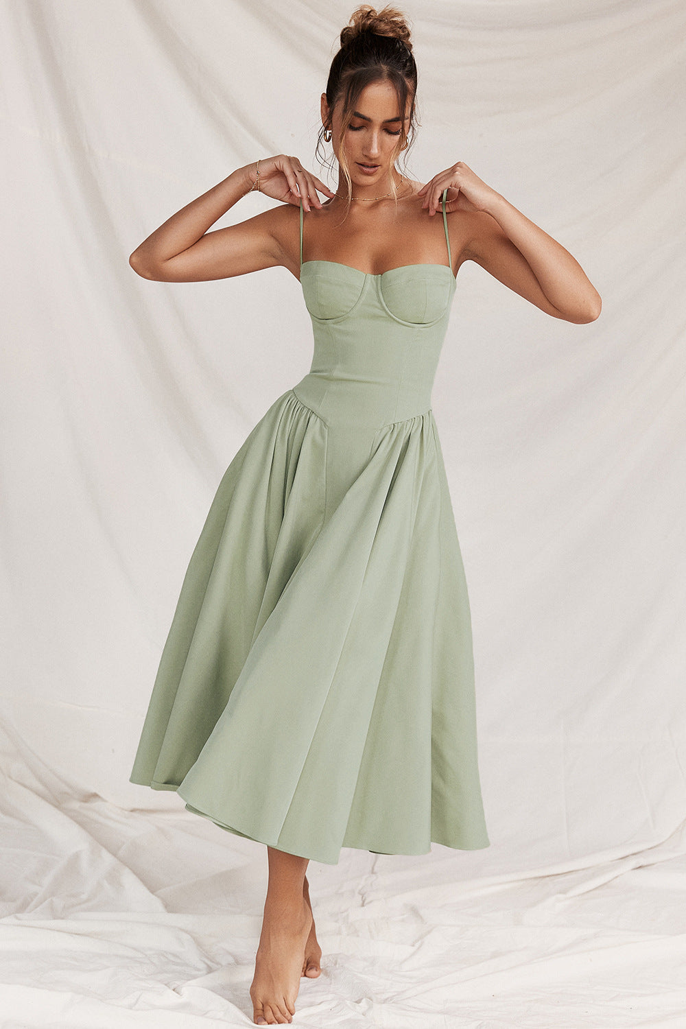 Liana | Women's fitted corset midi dress 6