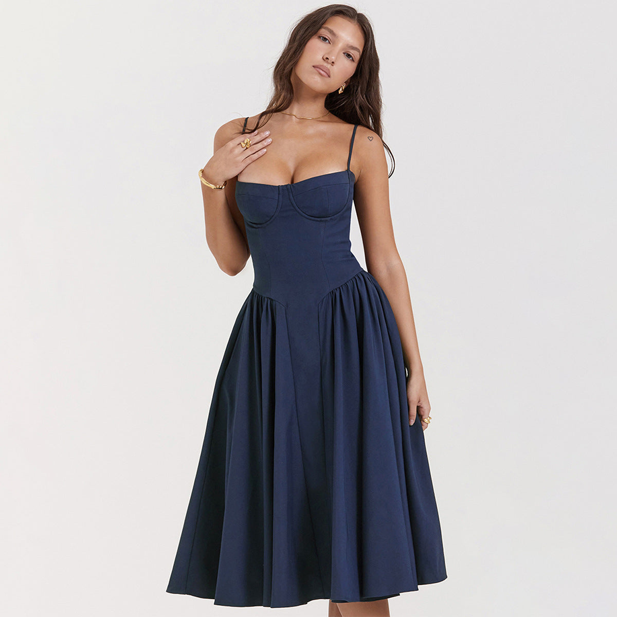 Liana | Women's fitted corset midi dress 7