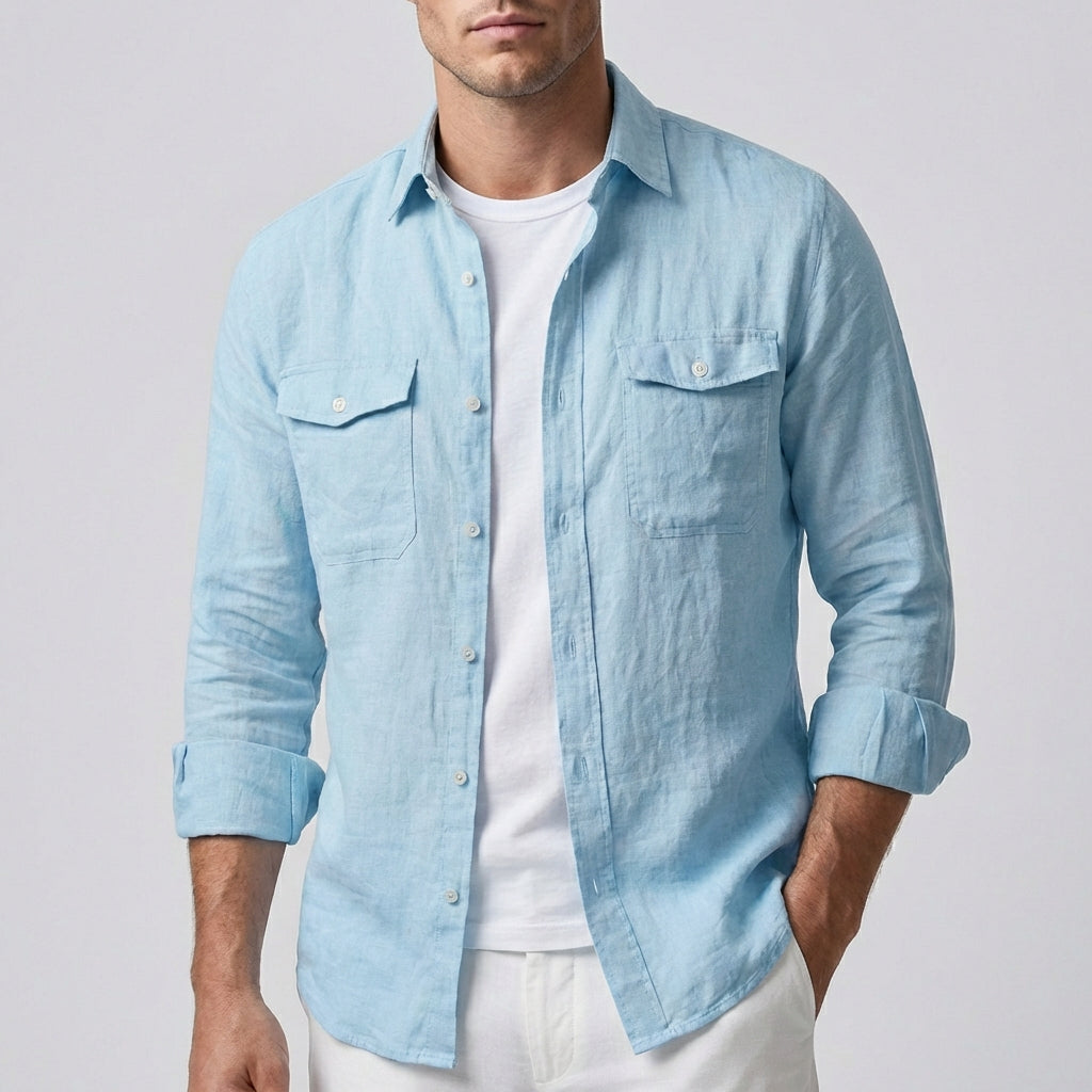 Lincoln Relaxed Button-Down Shirt with Chest Pockets 0