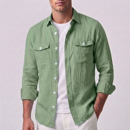 Lincoln Relaxed Button-Down Shirt with Chest Pockets 3