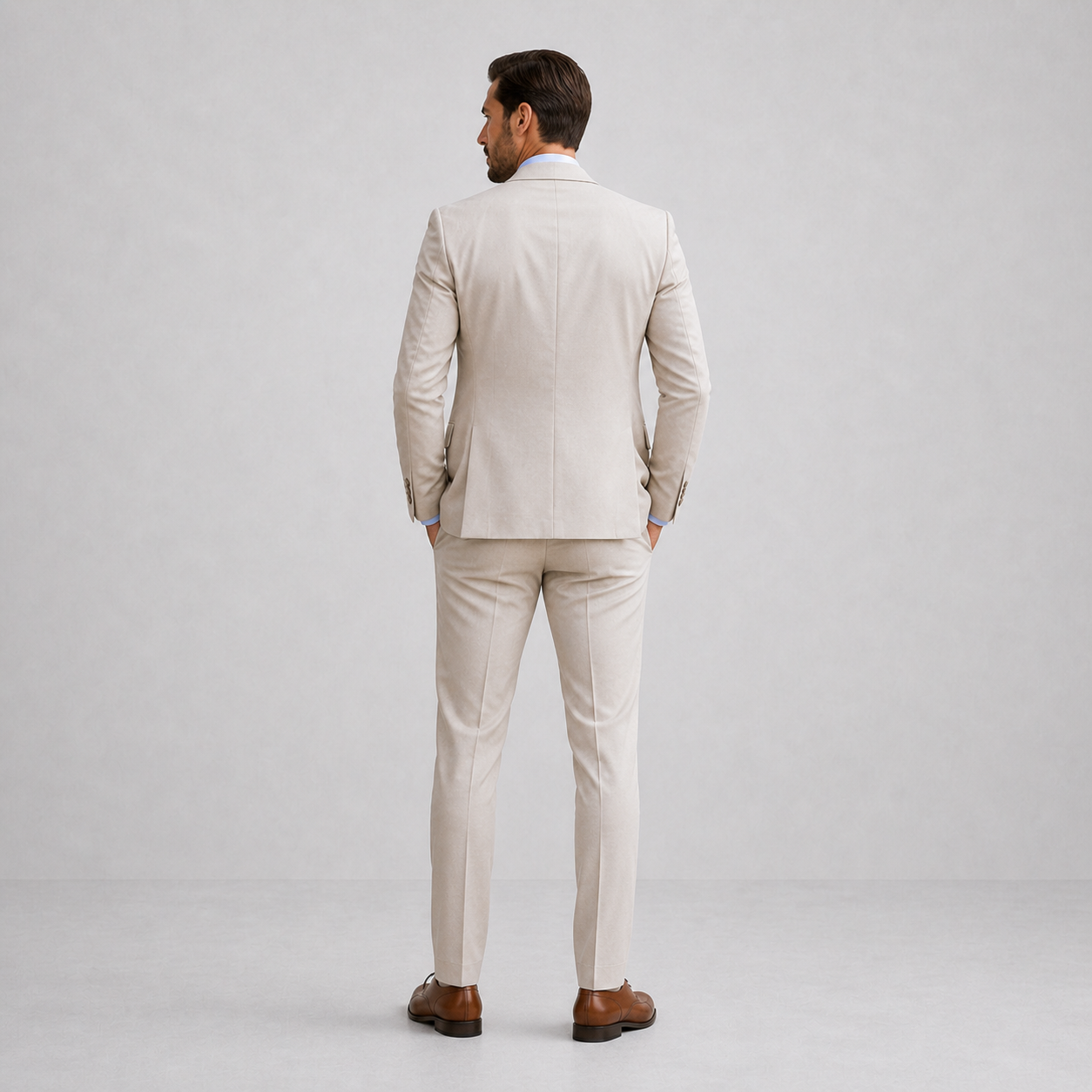 Linen Three-Piece Suit with Waistcoat for Men 3