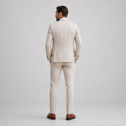 Linen Three-Piece Suit with Waistcoat for Men 3