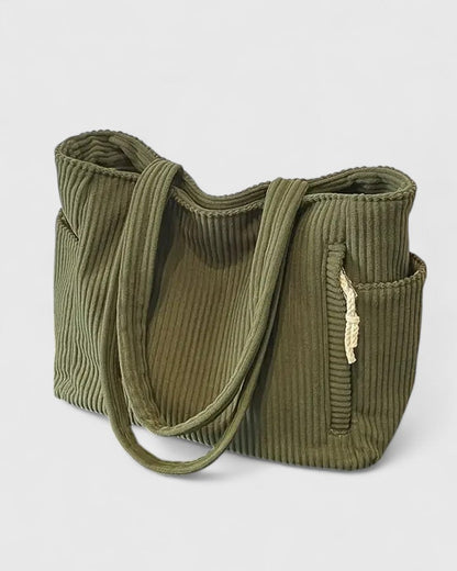Liorane | Luxurious Ribbed Tote Bag With Cord Detail 0