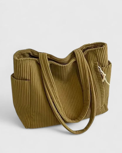 Liorane | Luxurious Ribbed Tote Bag With Cord Detail 2