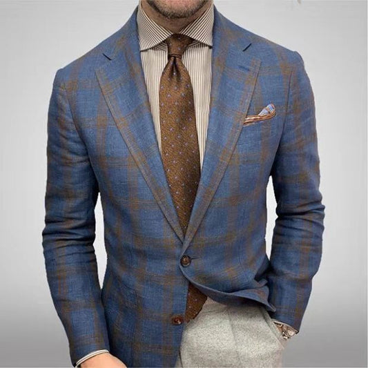 Maxwell | Men's Single Breasted Plaid Blazer Jacket 0