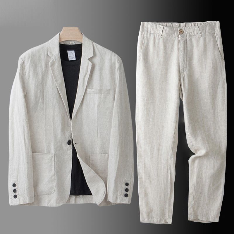 Men's Linen Suit Casual Fit – Lightweight Suit for Weddings, Summer Events & Smart-Casual Looks 0