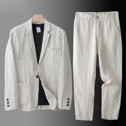 Men's Linen Suit Casual Fit – Lightweight Suit for Weddings, Summer Events & Smart-Casual Looks 0
