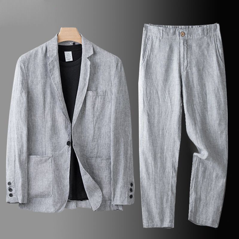 Men's Linen Suit Casual Fit – Lightweight Suit for Weddings, Summer Events & Smart-Casual Looks 1
