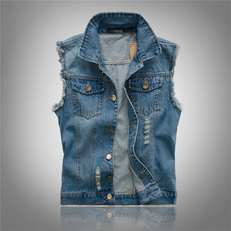 Men's | Sleeveless Denim Vest in Streetwear Look 1