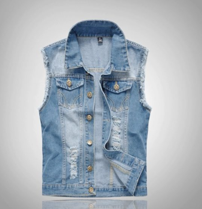 Men's | Sleeveless Denim Vest in Streetwear Look 2