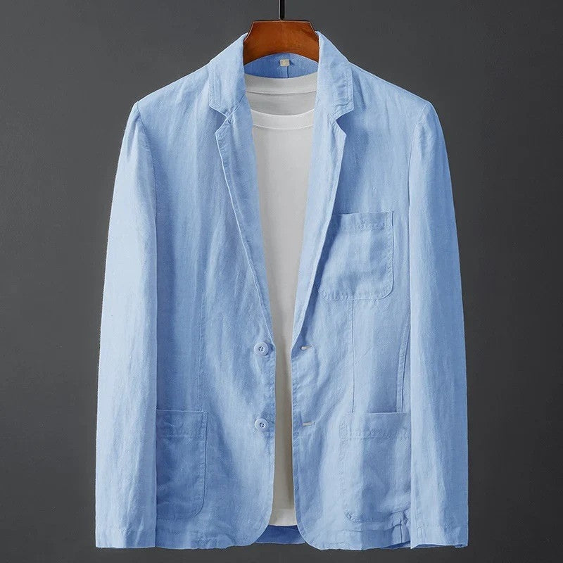 Men's jacket with lapel collar and button placket 0