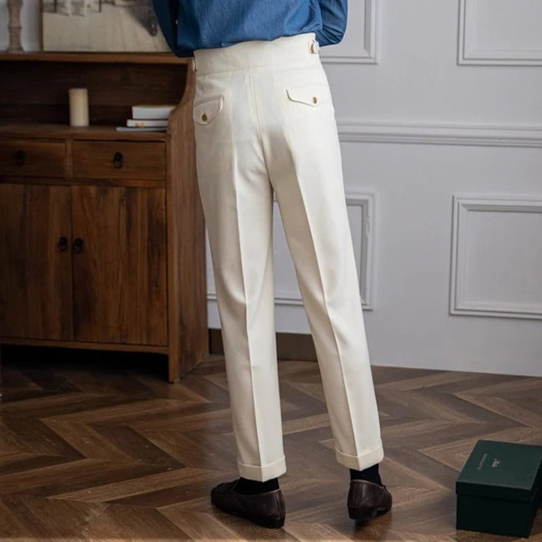 Men's trousers with a high waist and pleats. 2