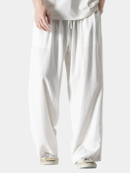 Men's trousers with a wide cut, elasticated waistband and drawstring 3