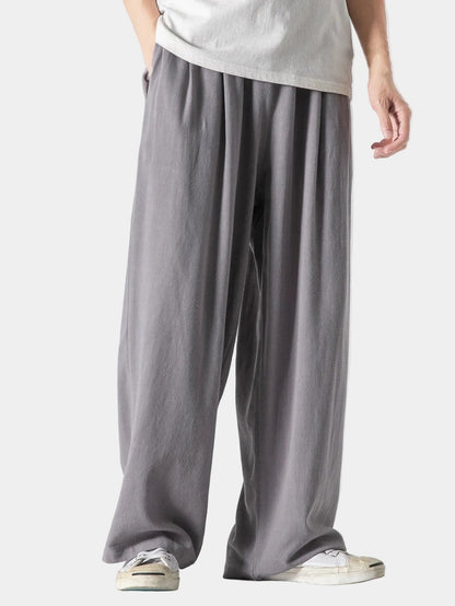 Men's trousers with a wide cut, elasticated waistband and drawstring 4