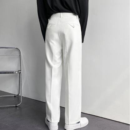 Men's trousers with pleats, belt loops and straight leg 4