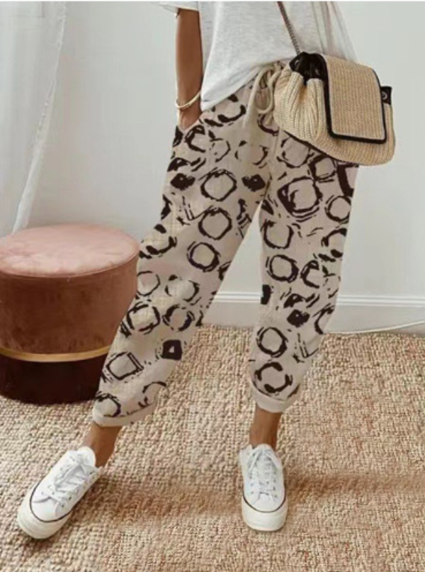 Women's Relaxed Linen Pants with Drawstring Waist