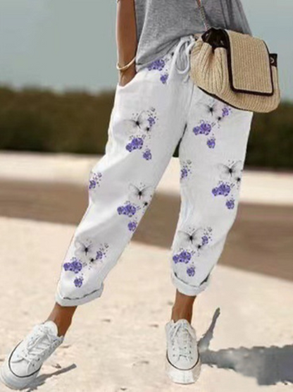 Women's Relaxed Linen Pants with Drawstring Waist