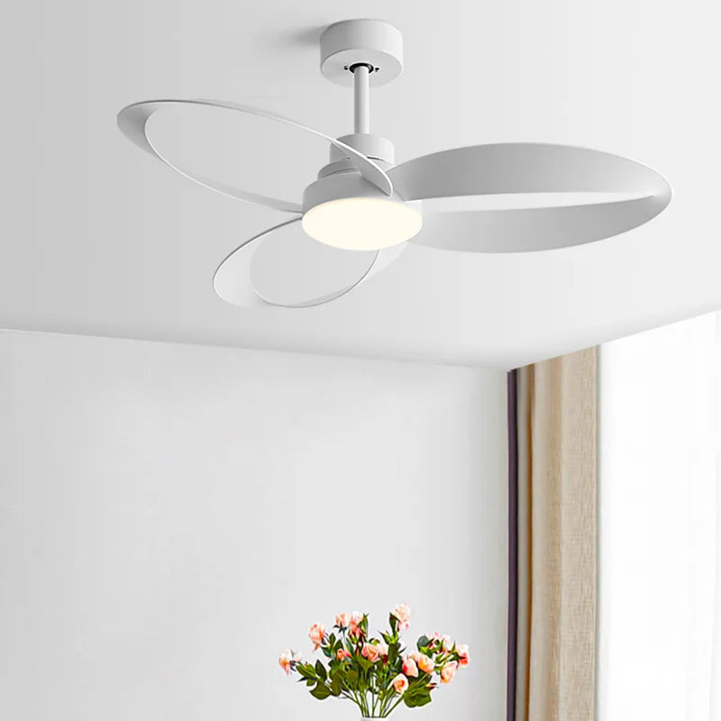 Modern ceiling fan – Wooden blades, dimmable LED lighting for the living room or bedroom 0