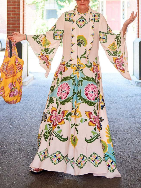 Noelle | Women's Long Sleeve Floral Maxi Dress 4
