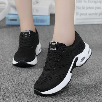 Women's Mesh Knit Lace-Up Sneakers