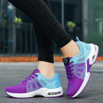 Women's Mesh Knit Lace-Up Sneakers