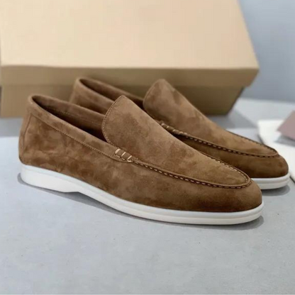 Men's Suede Slip-On Loafers with Rubber Sole